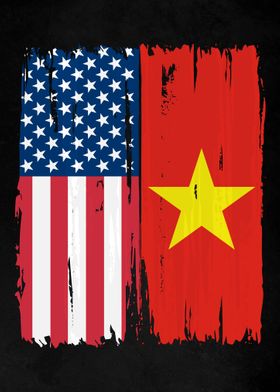 USA Vietnam Split Flag