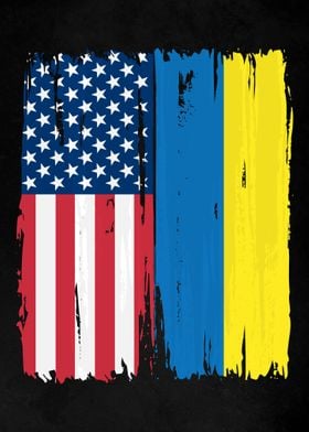 USA Ukraine Split Flag