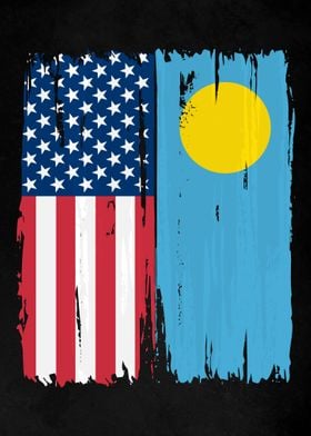 USA Palau Split Flag