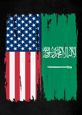 USA Saudi Arabia Split Fla