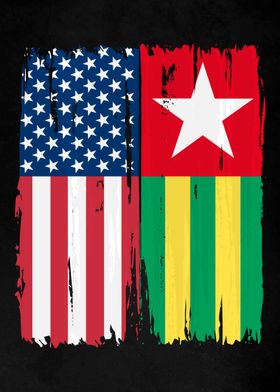 USA Togo Split Flag