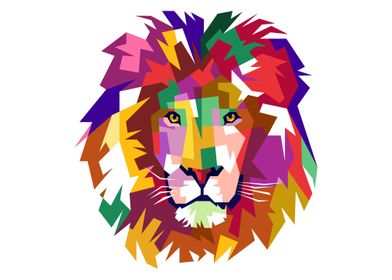 Colorful Lion Head