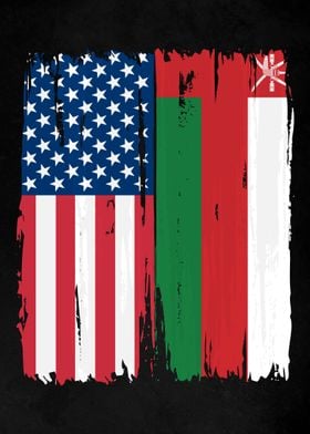 USA Oman Split Flag