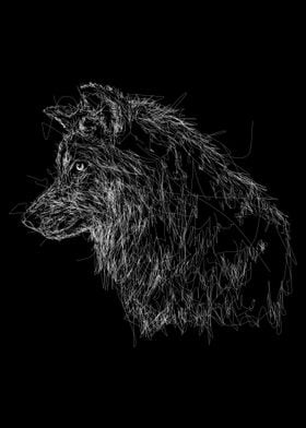 Wolf Scribble art