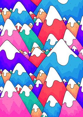 Colourful winter peaks