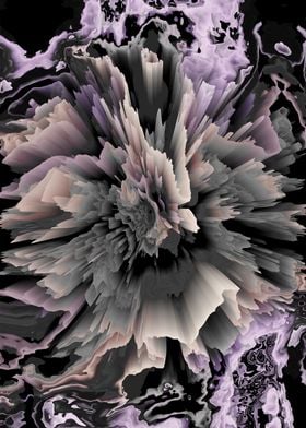 marble glitchy flower