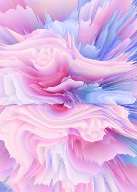 pastel glitch flower