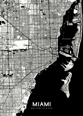 Miami map white