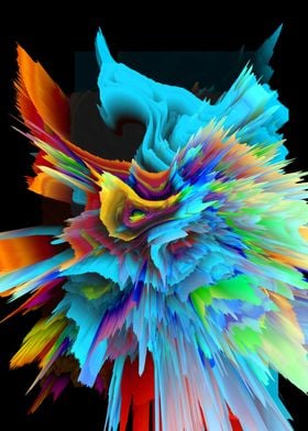 modern glitch flower