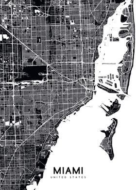 Miami map black