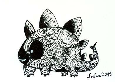 Baby Stegosaurus abstract 