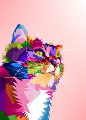 cat cute on pop art wpap