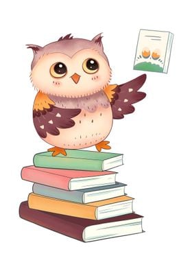 Owl With Books