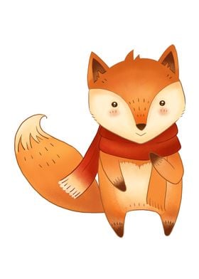 Fox with Scarf