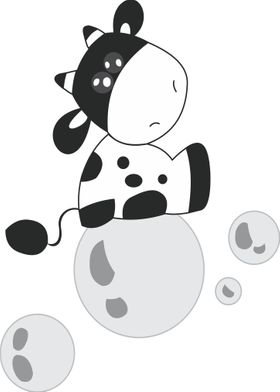 cow and bubbles