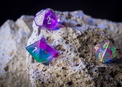 Rainbow Dice on Rock