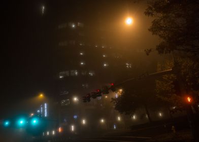 Night Seattle Fog