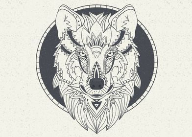 Wolf Abstract Art