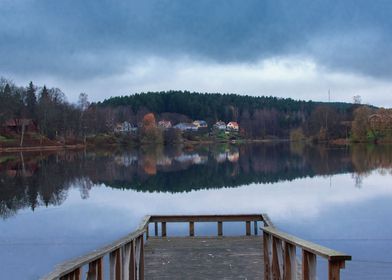 Lake reflection landscape