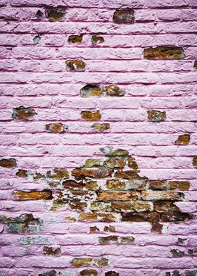 Pink neglected urban wall