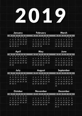2019 Calendar Poster