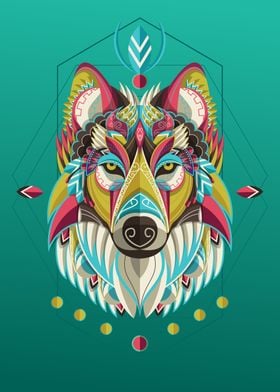 colorful wolf