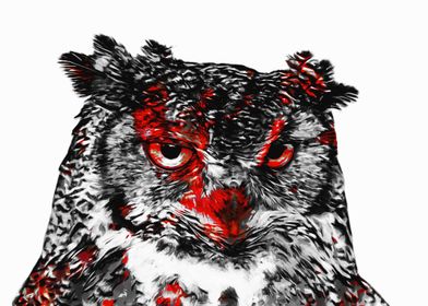 Owl Red Black