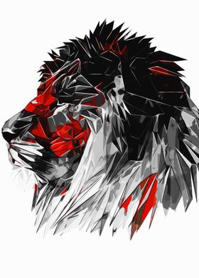 Lion Red Black