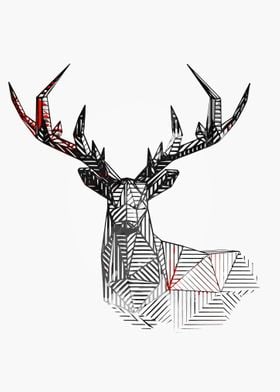 Deer Red Black