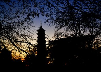Kew Pagoda at Sunset