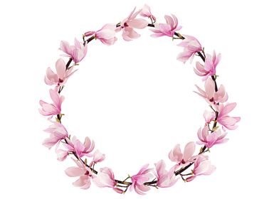 magnolia flowers frame