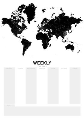 Weekly Planner white black