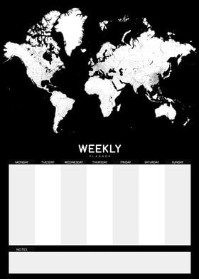 Weekly Planner black white
