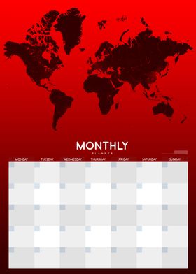 Monthly Planner red