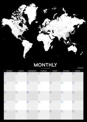 Monthly Planner blackwhite