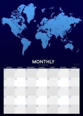 Monthly Planner blue