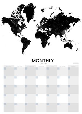 Monthly Planner whiteblack