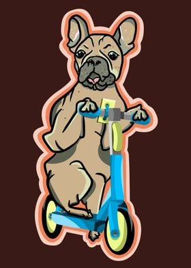 French Bulldog Scooter