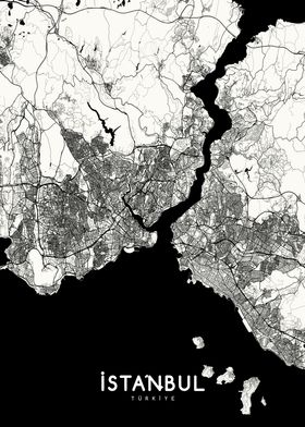 Istanbul map white