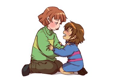 Undertale Chara And Frisk Poster By Rayium Displate