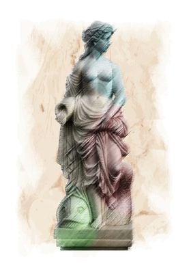 Pastel Roman Statue 1