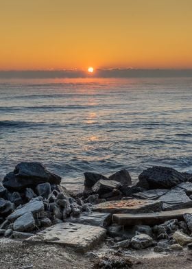 Orange Sunrise at the sea