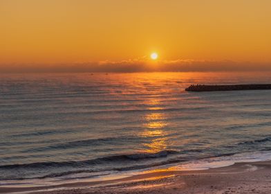 Orange Sunrise at the sea