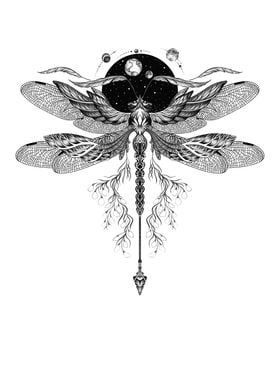 Dragonfly tattoo style art