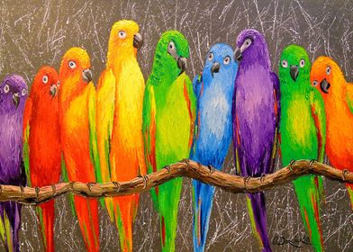 A flock of parrots