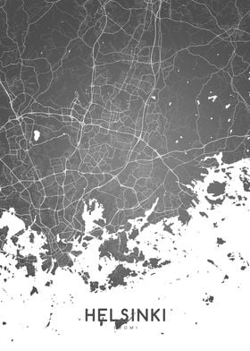 Helsinki map BW