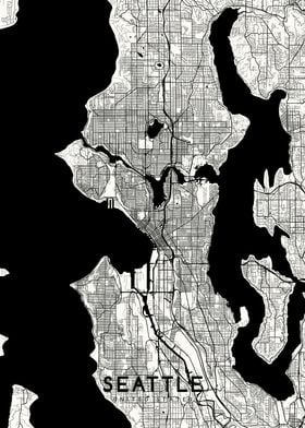 Seattle map white