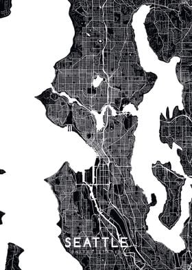 Seattle map black