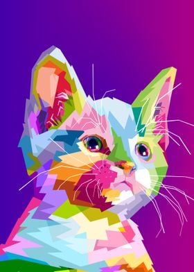 colourful cute cat