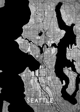 Seattle map BW